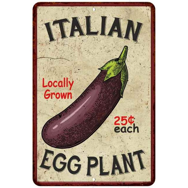 Italian Eggplant Kitchen Vintage Look Chic Metal Sign 108120020060 Italian Eggplant Kitchen Vintage Look Chic Metal Sign 108120020060
